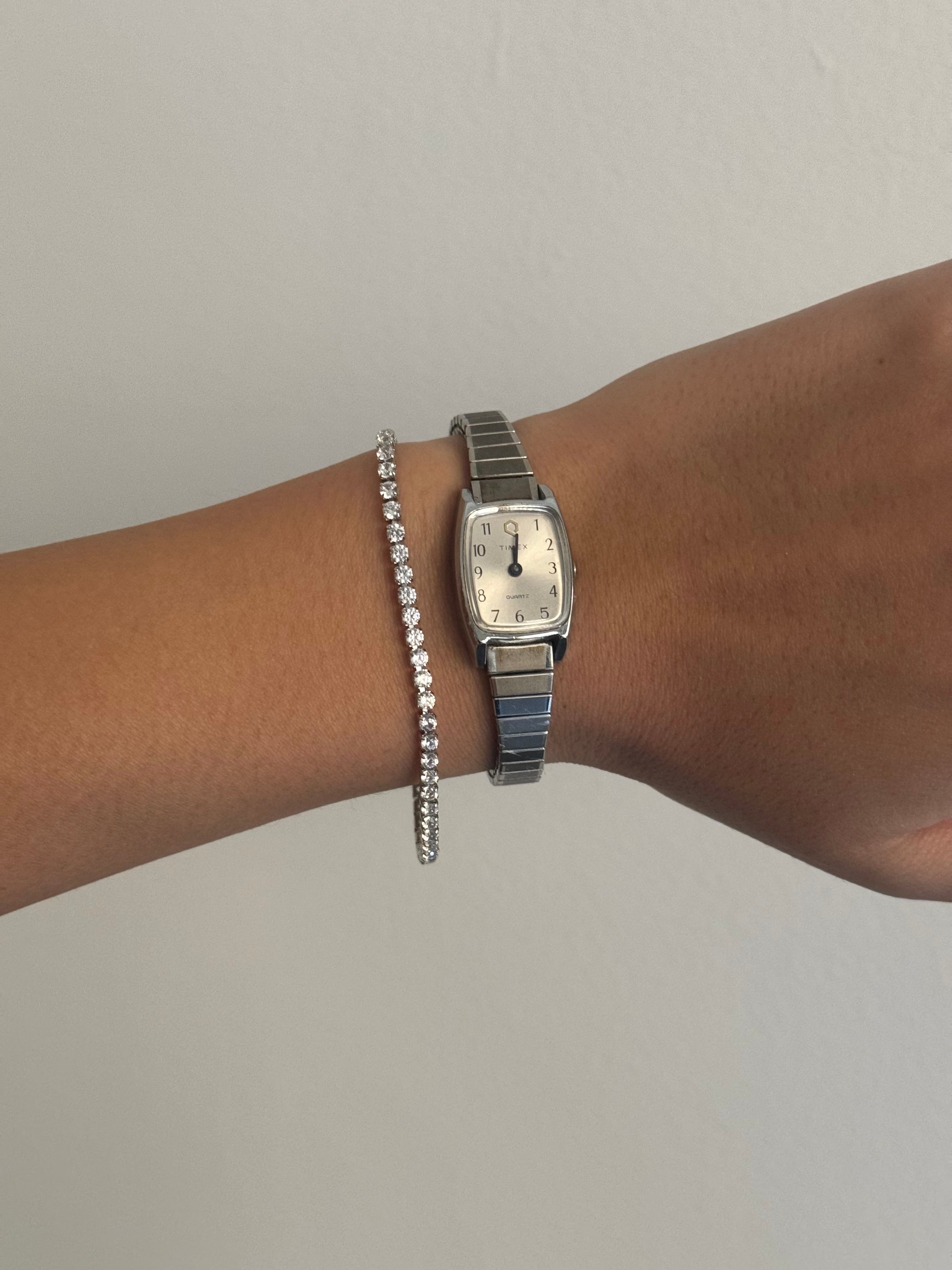 Dainty Timex Silver Expandable Watch