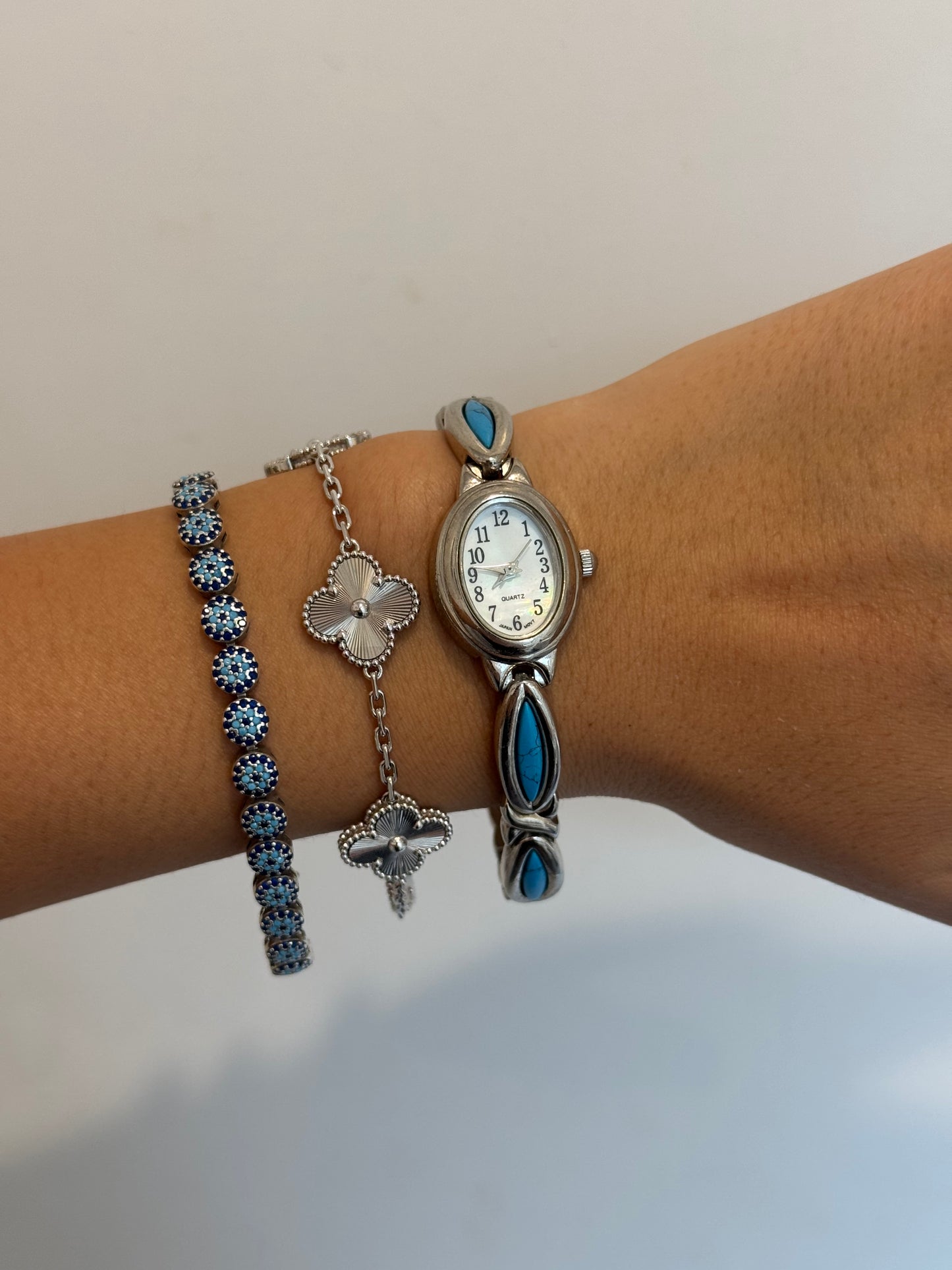 RARE Dainty Blue Cabochon Stone Watch