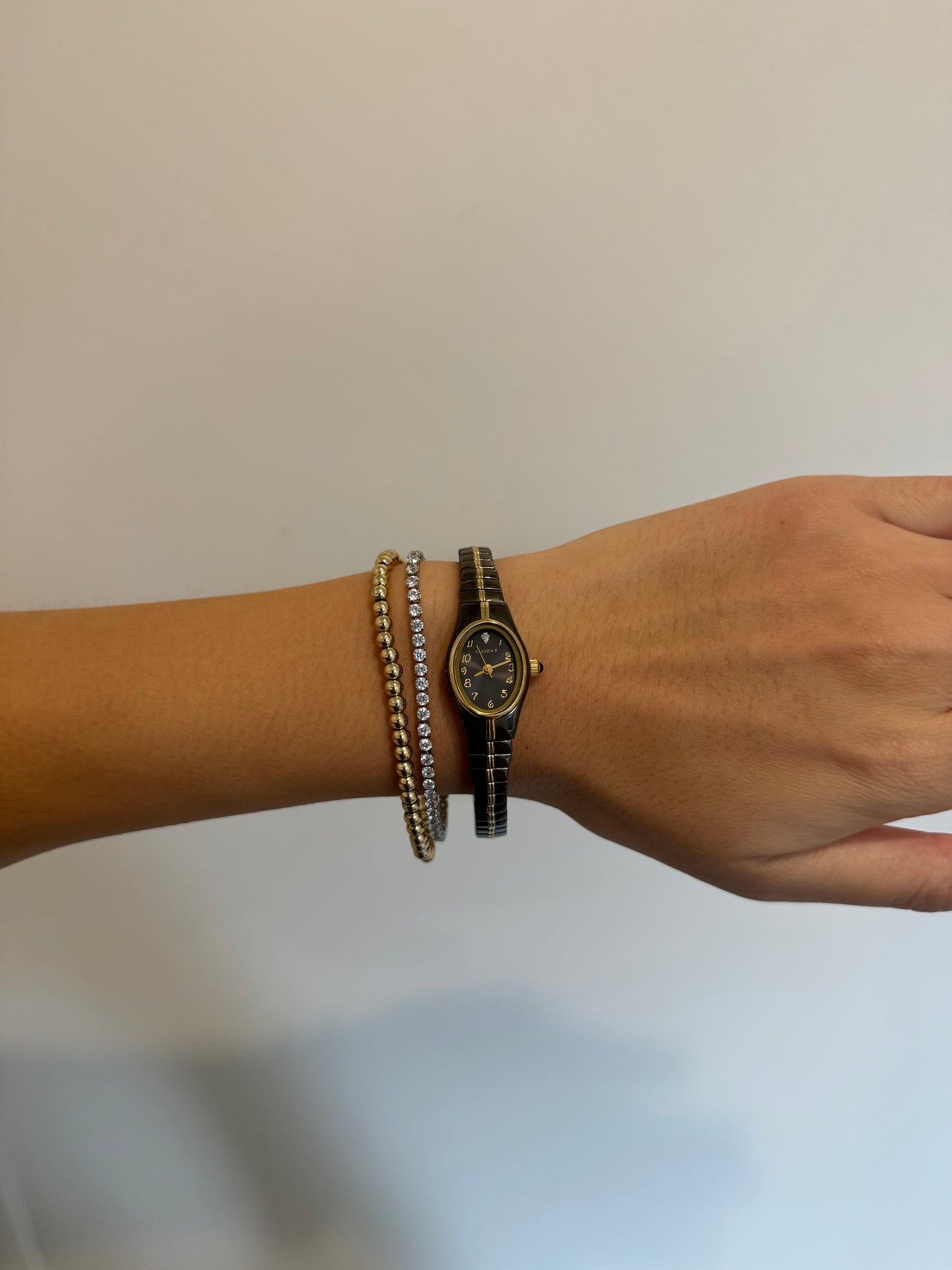 Dainty Black & Gold Expandable Watch