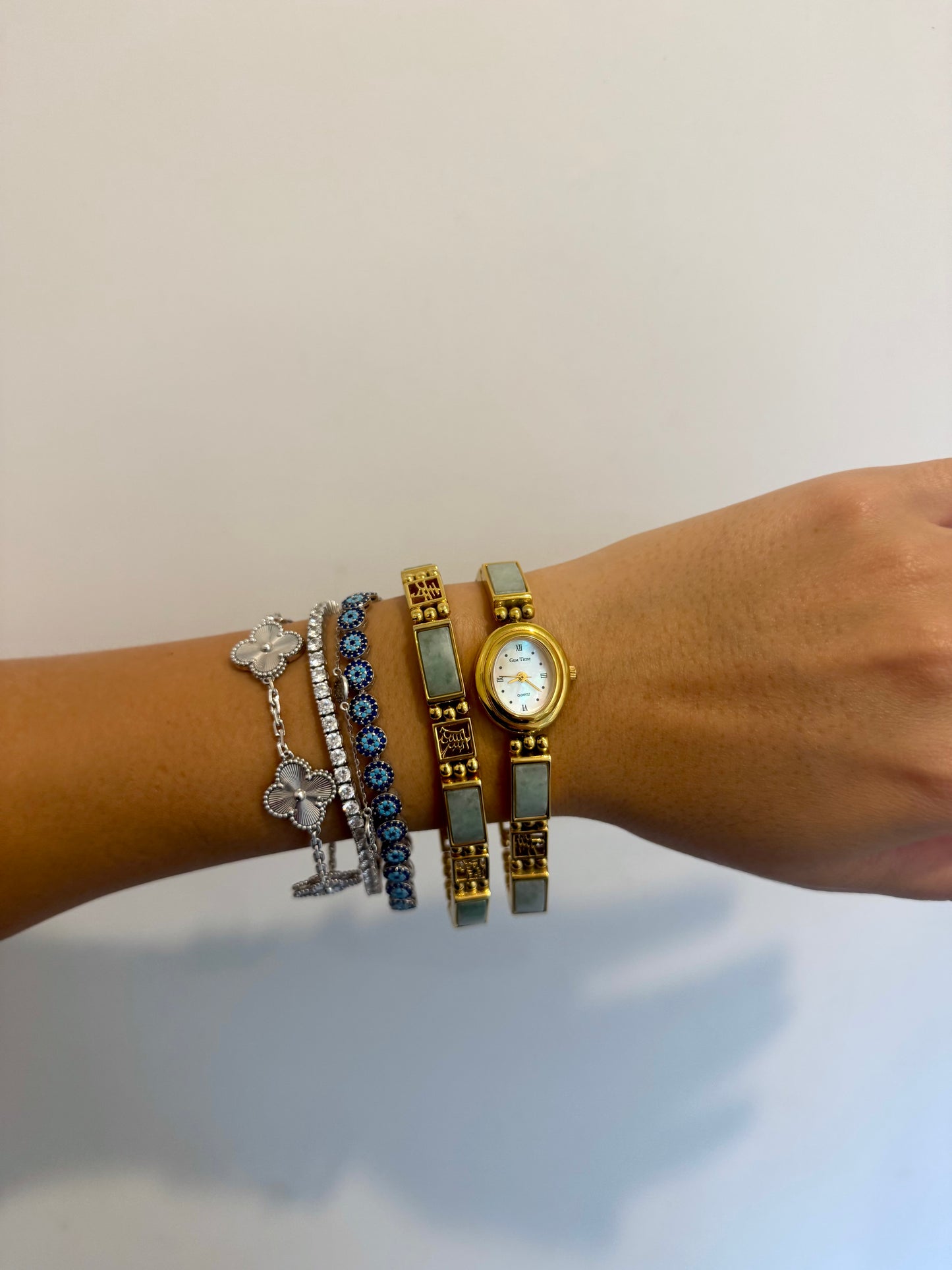 VERY RARE Jade Watch, Bracelet, and Earrings Set