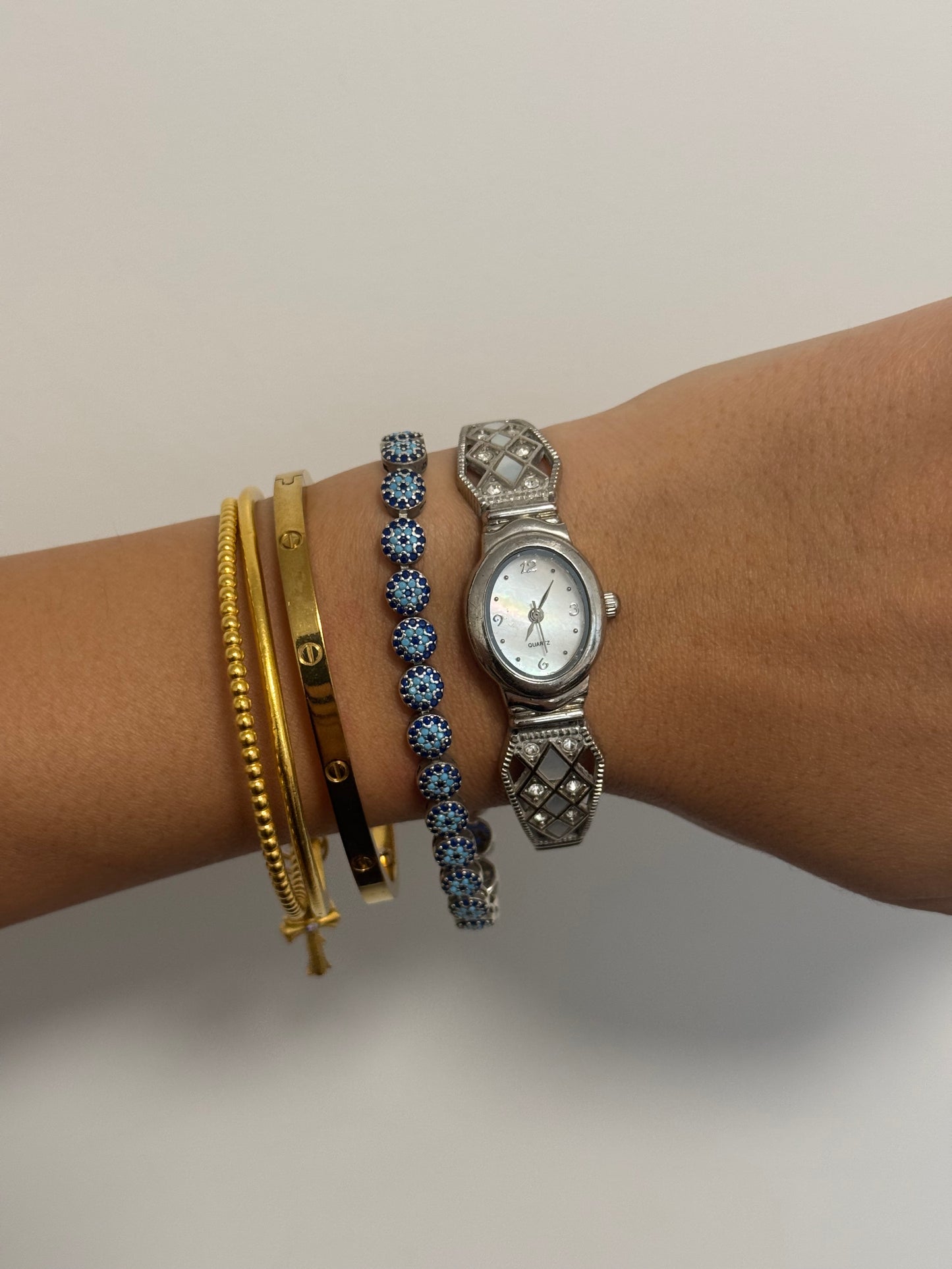 Mother of Pearl Gemstone Expandable Watch