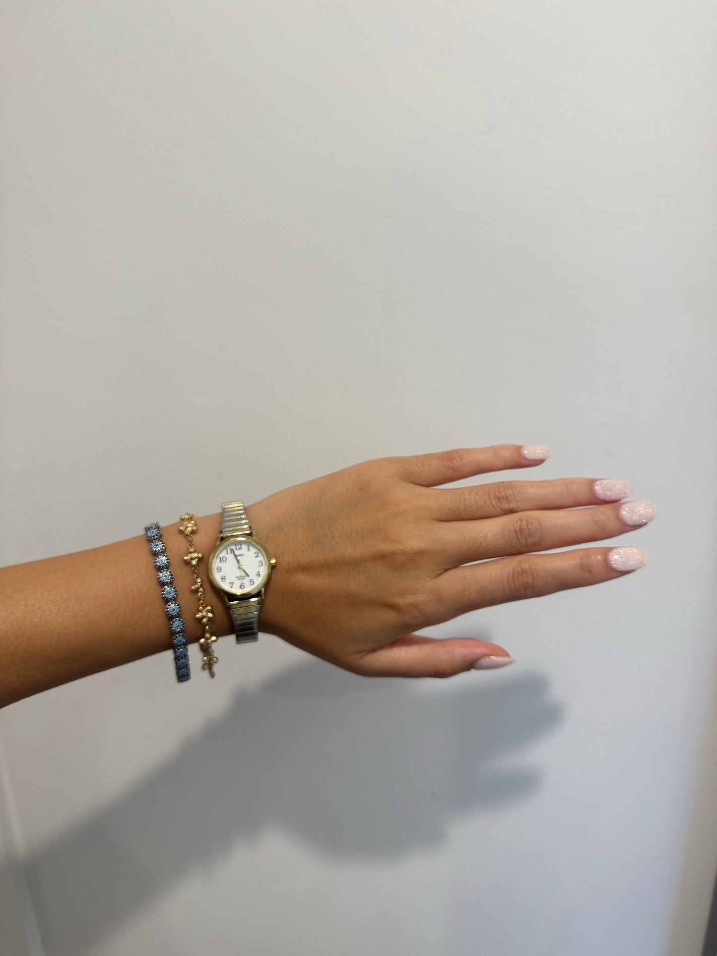 Dainty Circular Timex Gold Toned Expandable