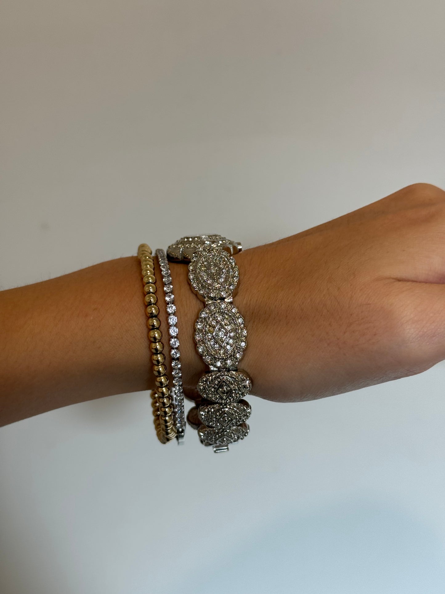 Dainty Silver Toned Oval Diamante Watch