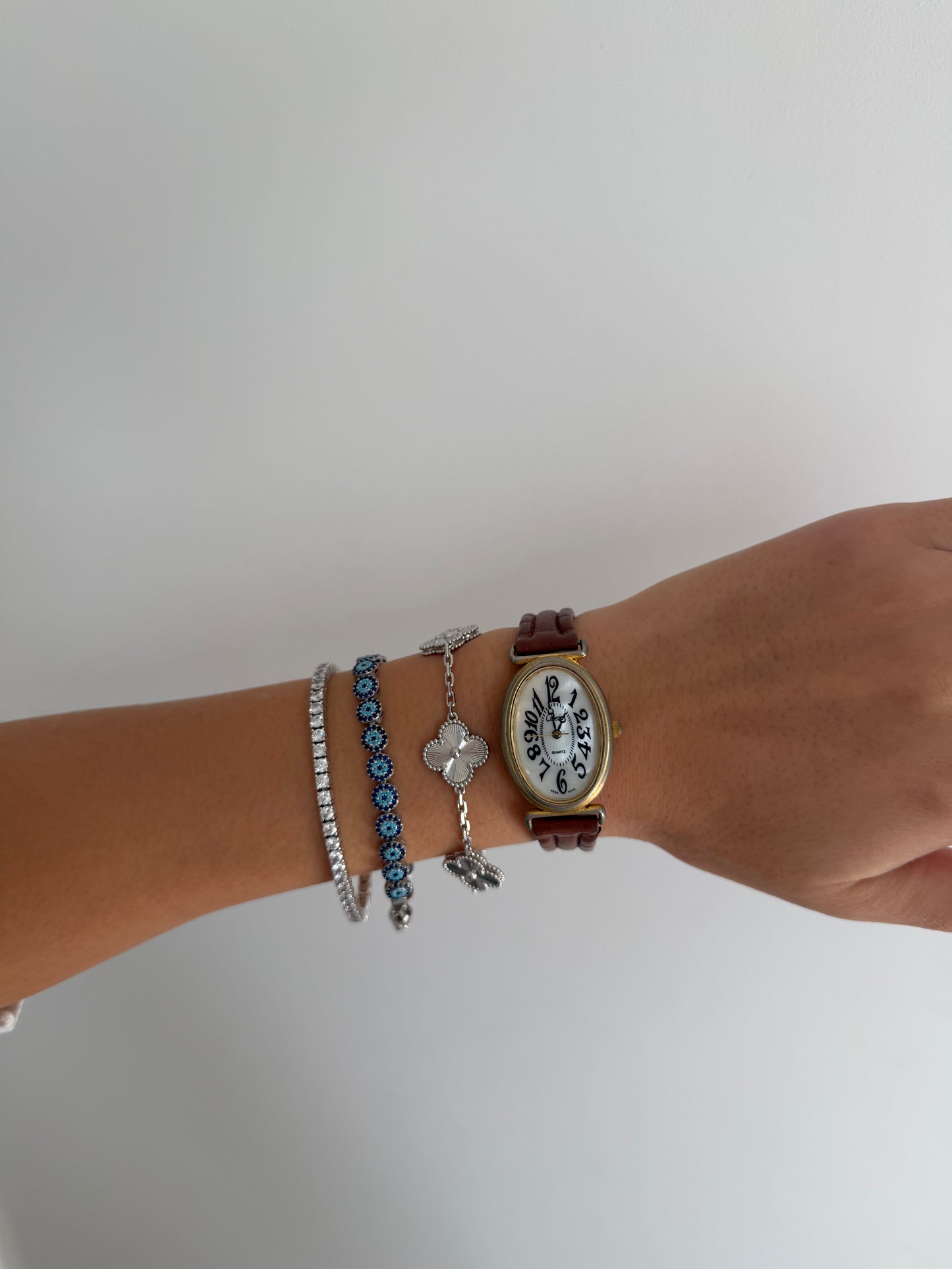 Light Brown Leather Strap Watch