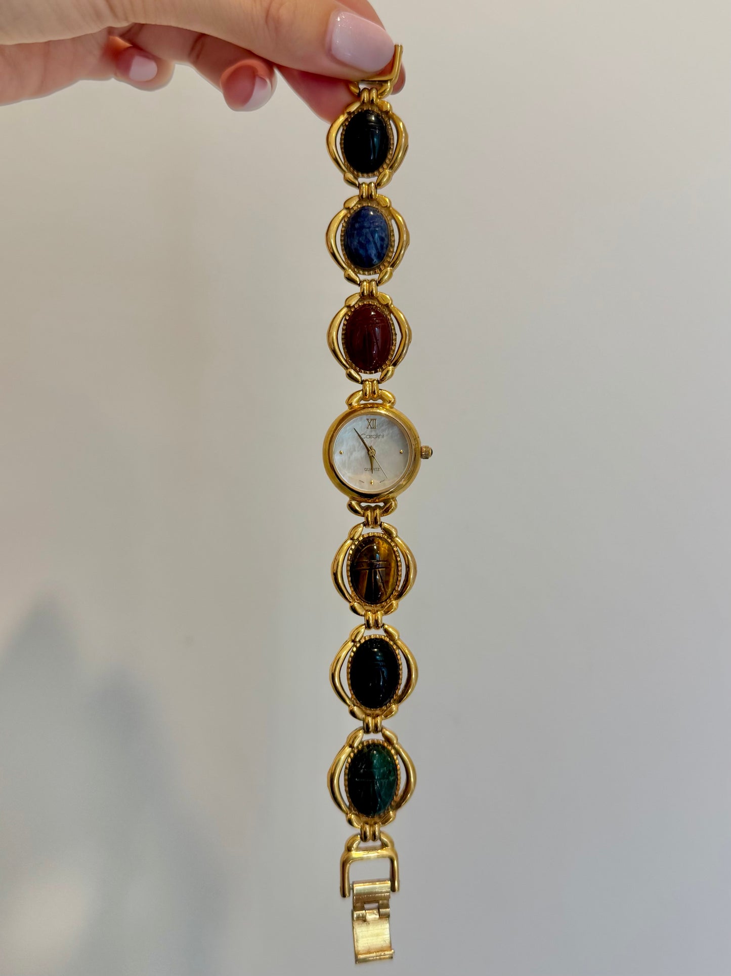 RARE Multi-Colored Scarab Gemstone Watch