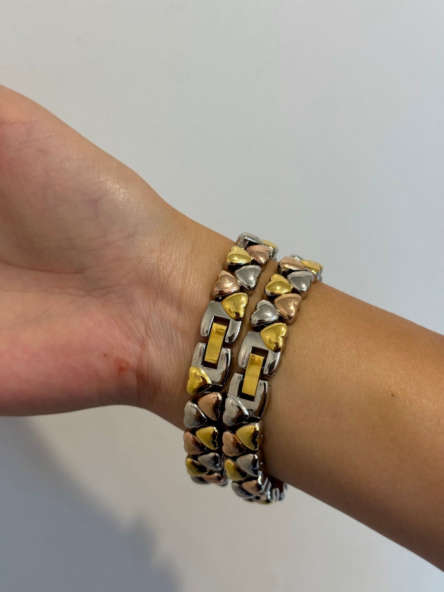 Tri-Toned Hearts Watch Set