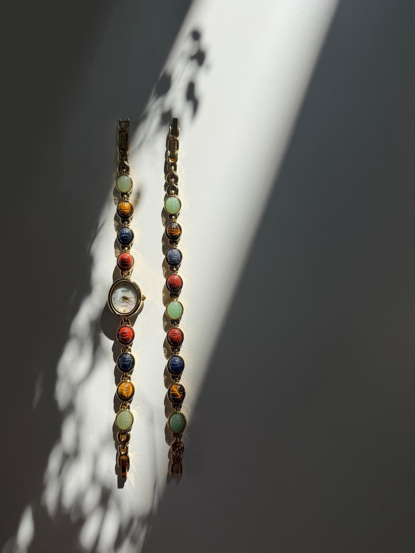 VERY RARE Gruen Scarab Watch and Bracelet Set