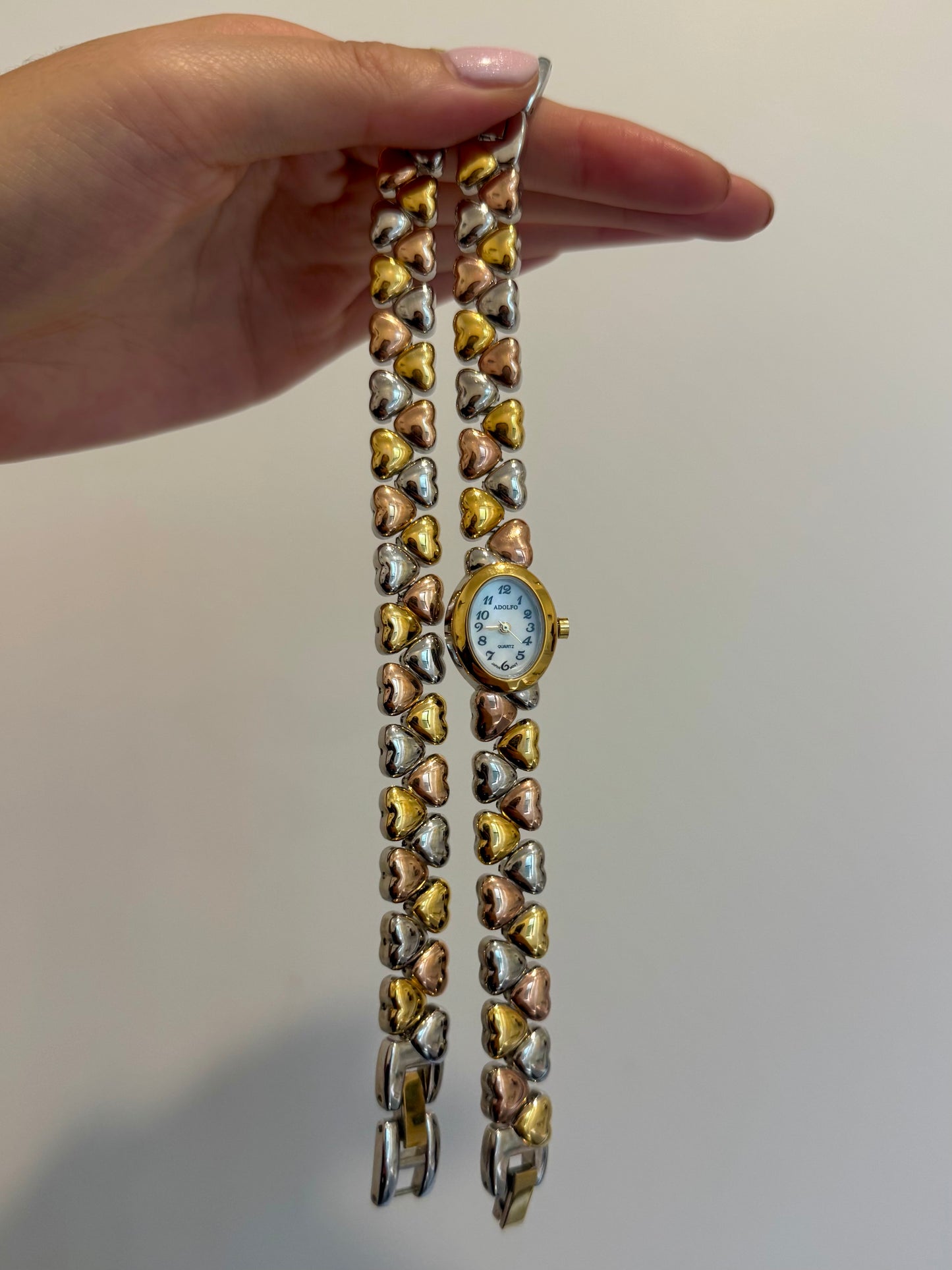 Tri-Toned Hearts Watch Set