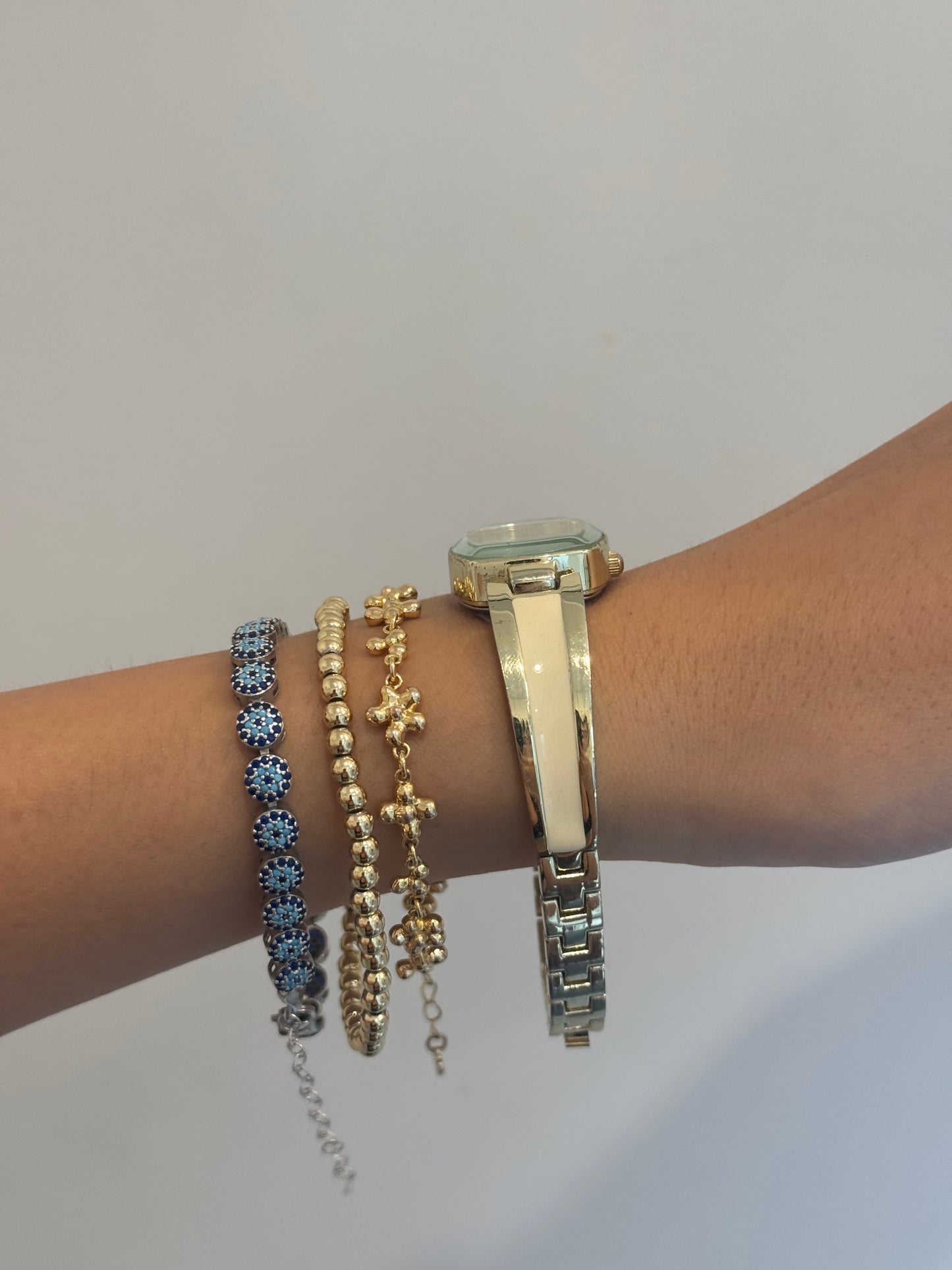 Cream and Gold-Toned Watch