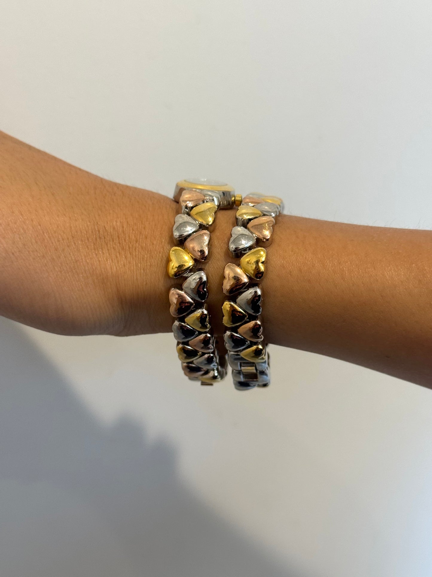 Tri-Toned Hearts Watch Set