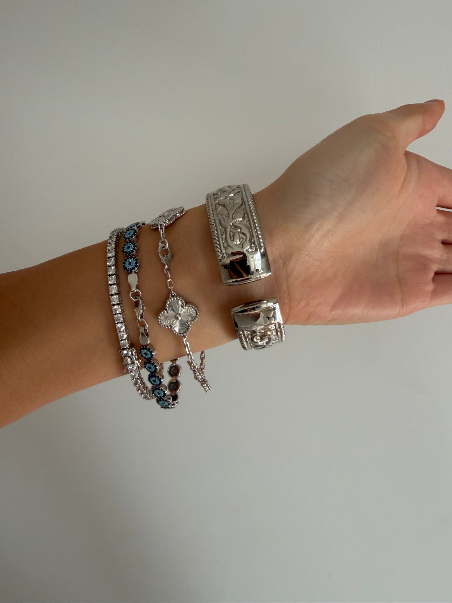 Silver Toned Bangle Watch