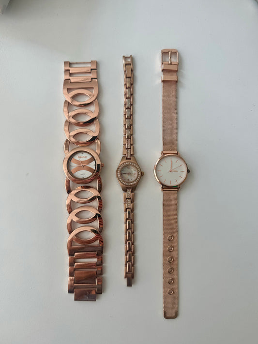 Bundle of 3 Rose Gold Watches