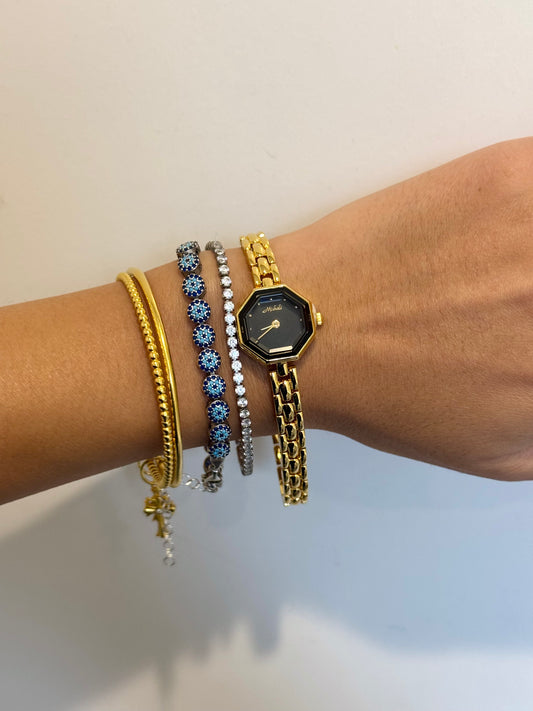 Gold Toned Hexagonal Watch