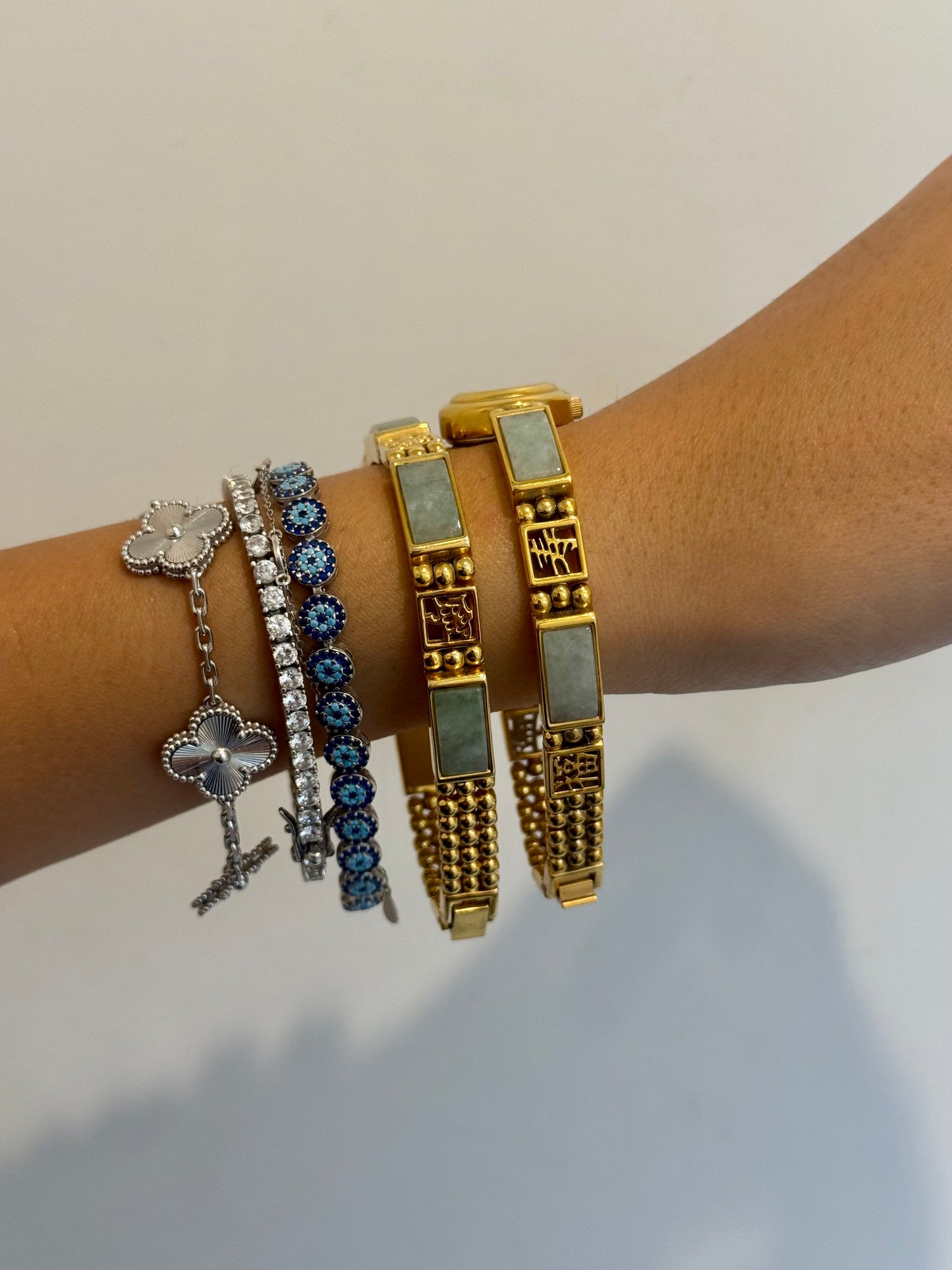 VERY RARE Jade Watch, Bracelet, and Earrings Set