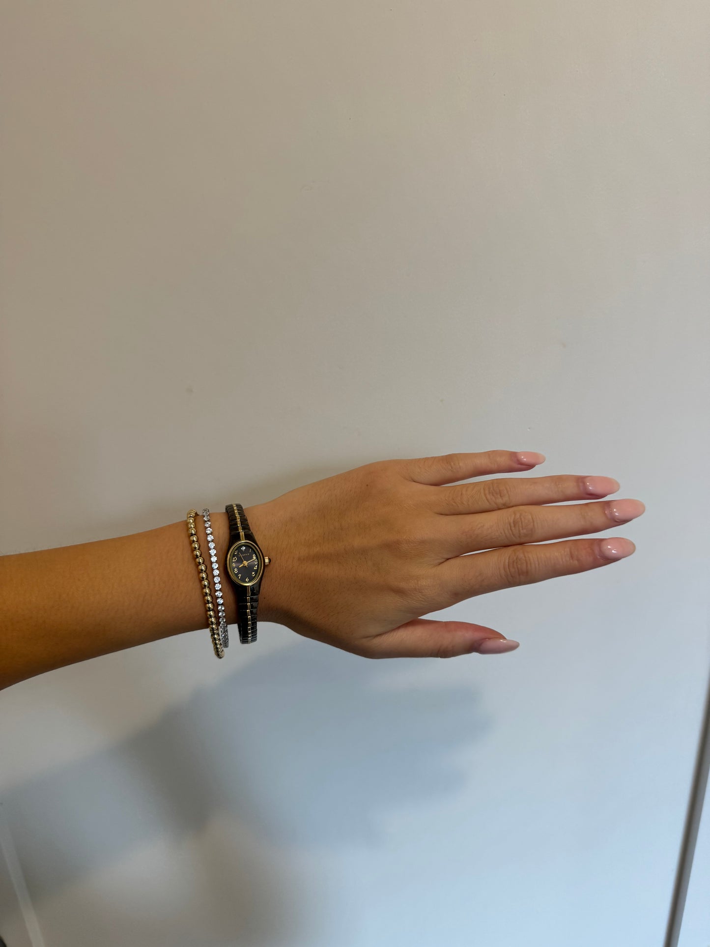 Dainty Black & Gold Expandable Watch