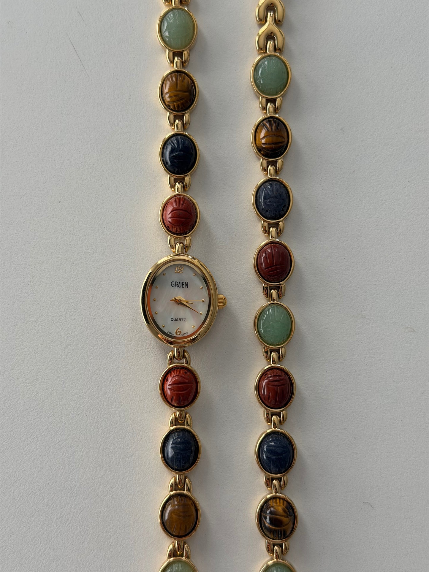 VERY RARE Gruen Scarab Watch and Bracelet Set