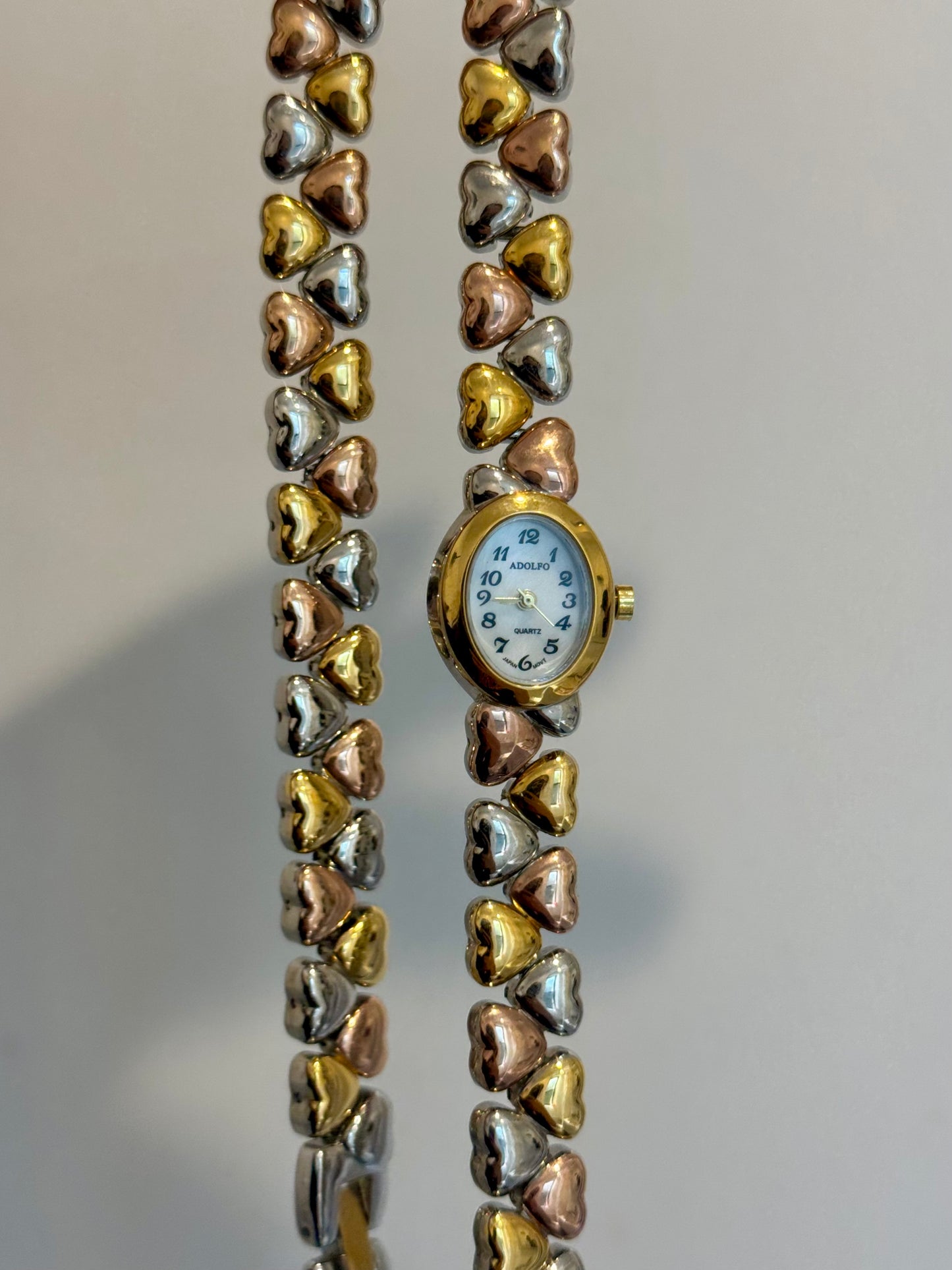 Tri-Toned Hearts Watch Set