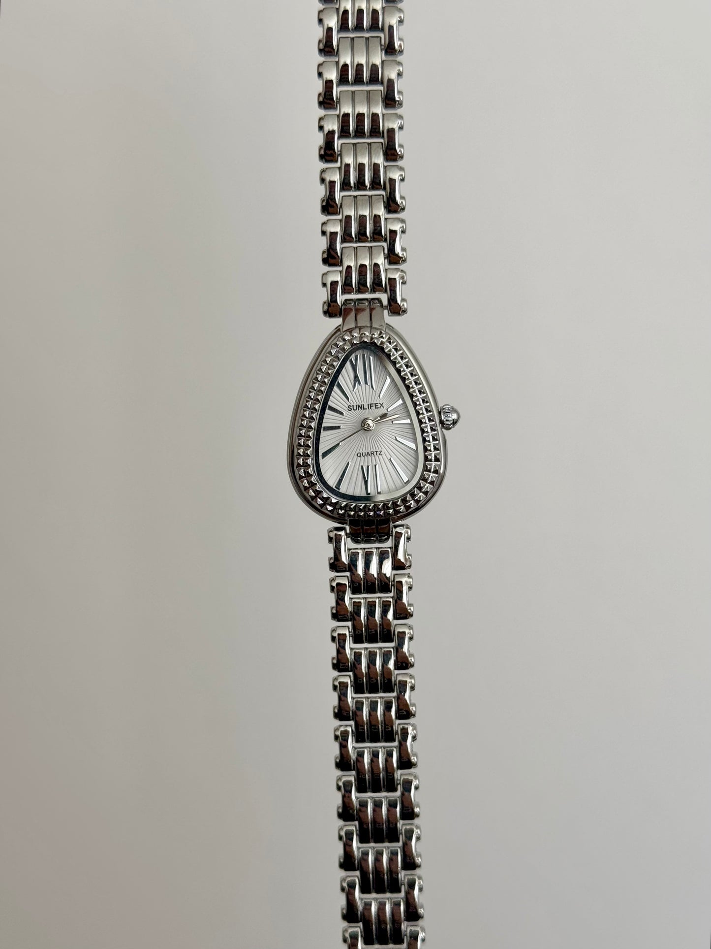 Intricate Silver Toned Serpenti Watch