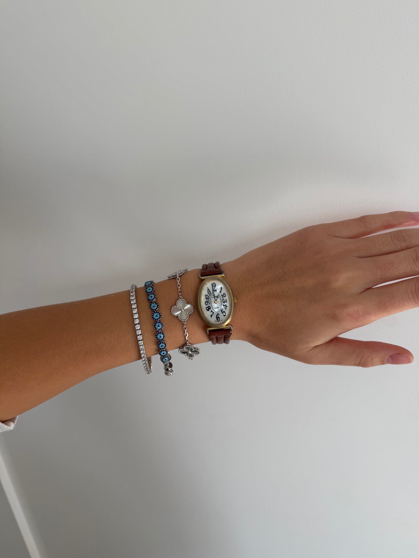 Light Brown Leather Strap Watch