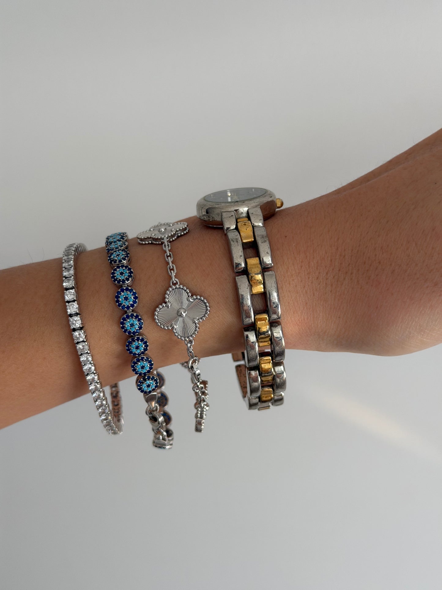 Dainty Fossil Two Tone with Black Dial