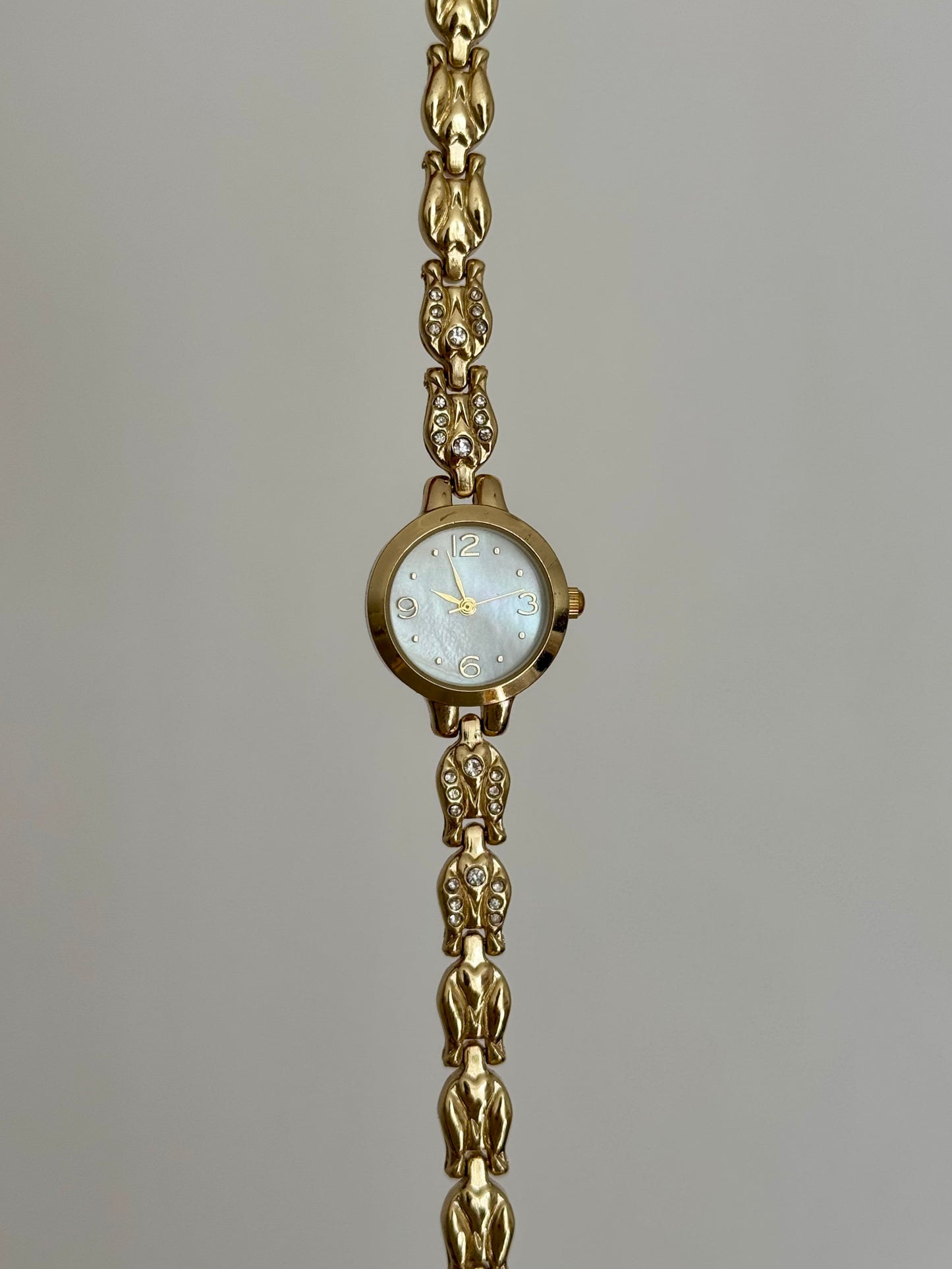 Dainty Diamante Gold Toned Watch