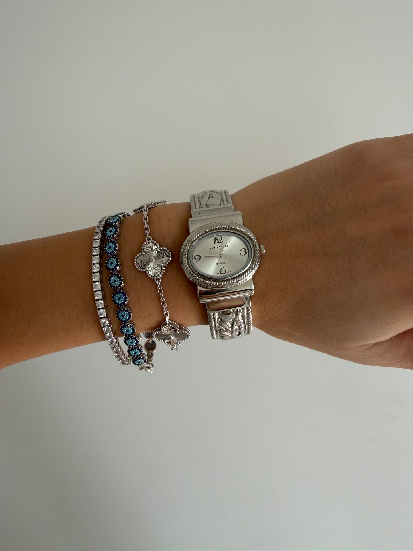 Silver Toned Bangle Watch