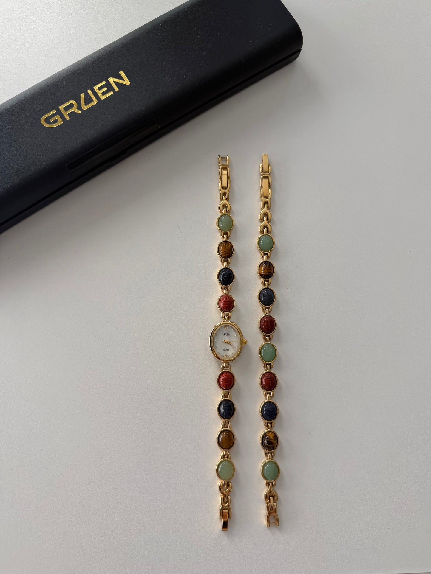 VERY RARE Gruen Scarab Watch and Bracelet Set