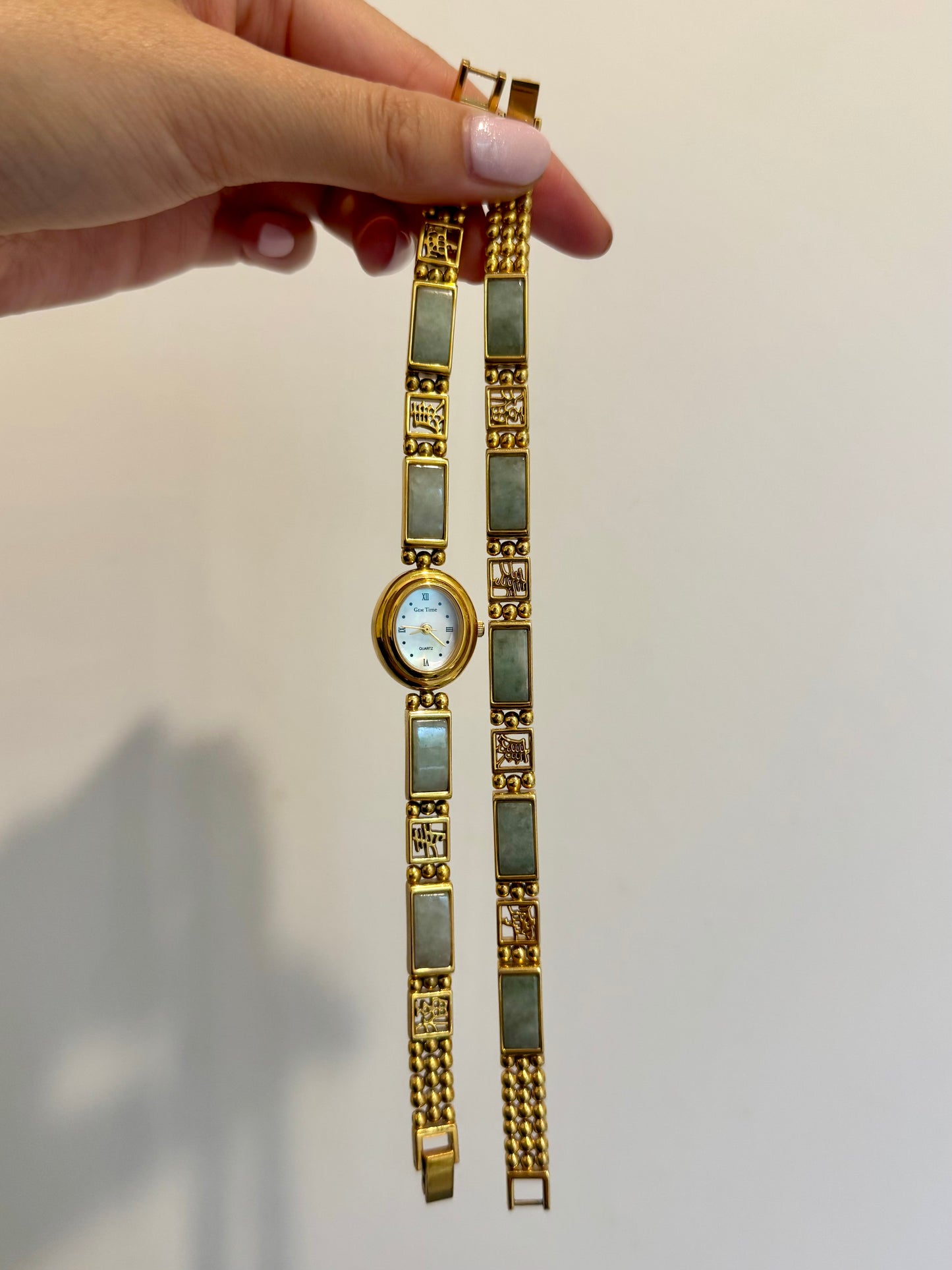 VERY RARE Jade Watch, Bracelet, and Earrings Set