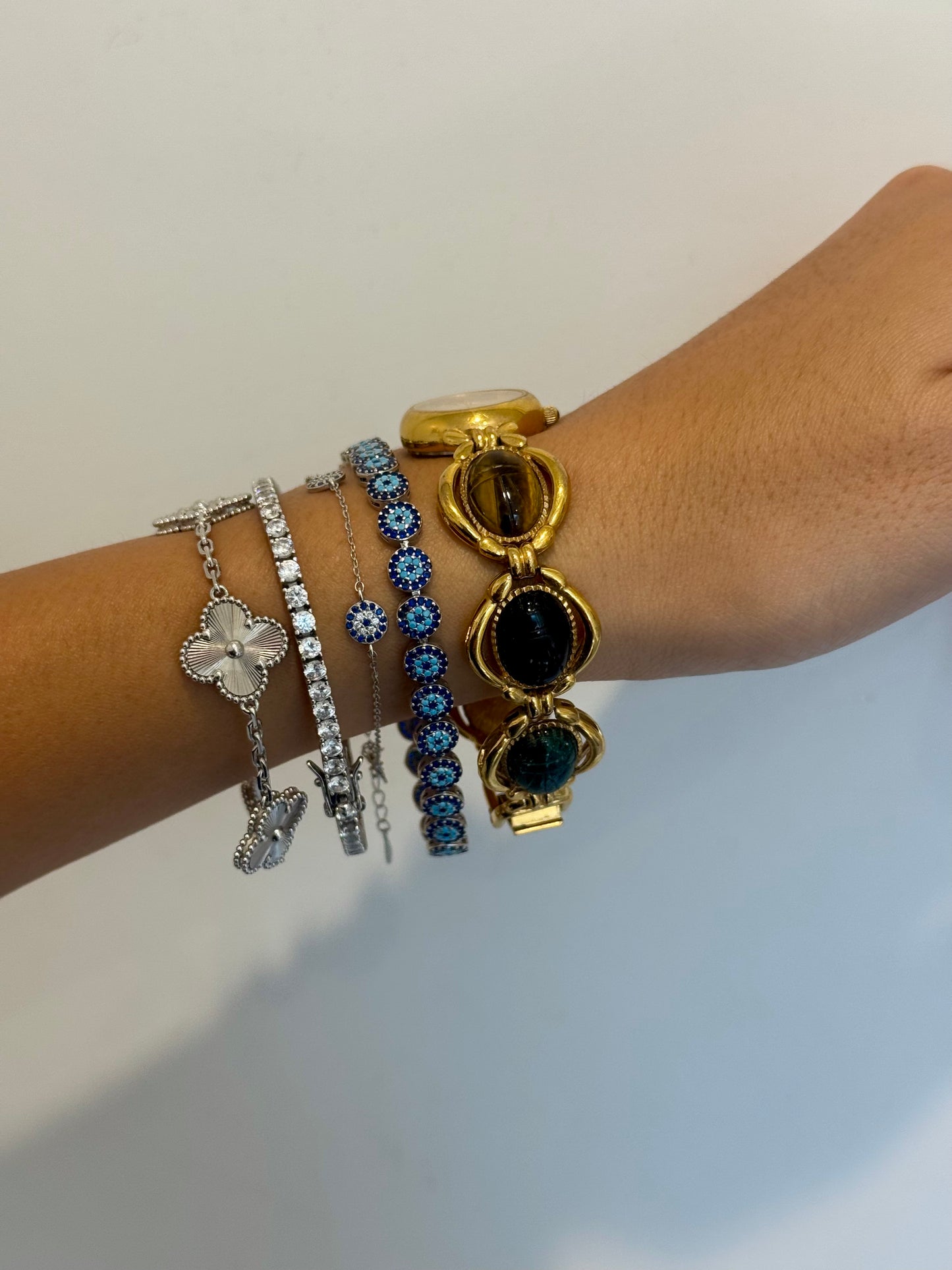 RARE Multi-Colored Scarab Gemstone Watch