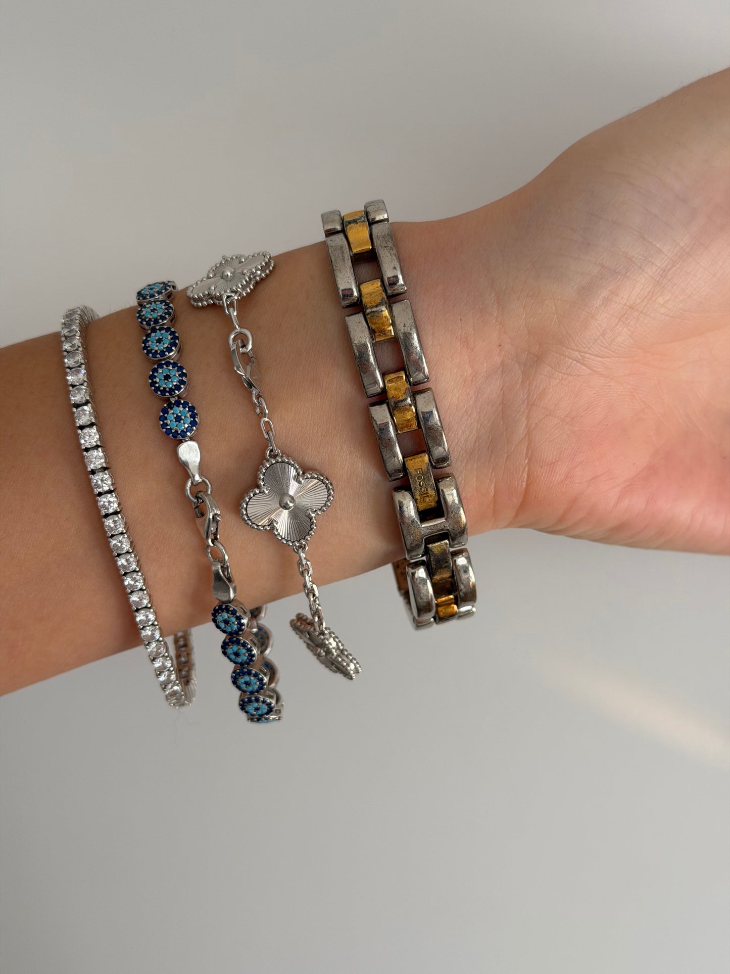 Dainty Fossil Two Tone with Black Dial