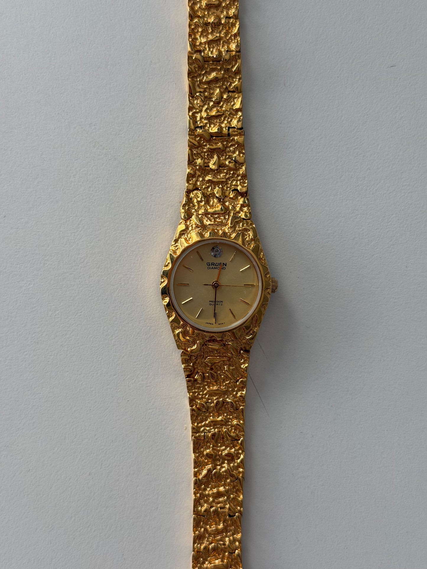 RARE Gruen Textured Gold Toned Watch
