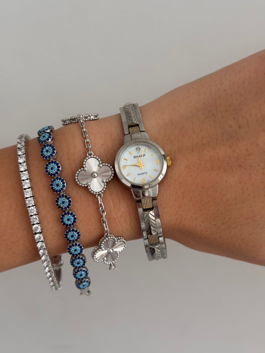 Sharp Dainty Silver Toned Watch