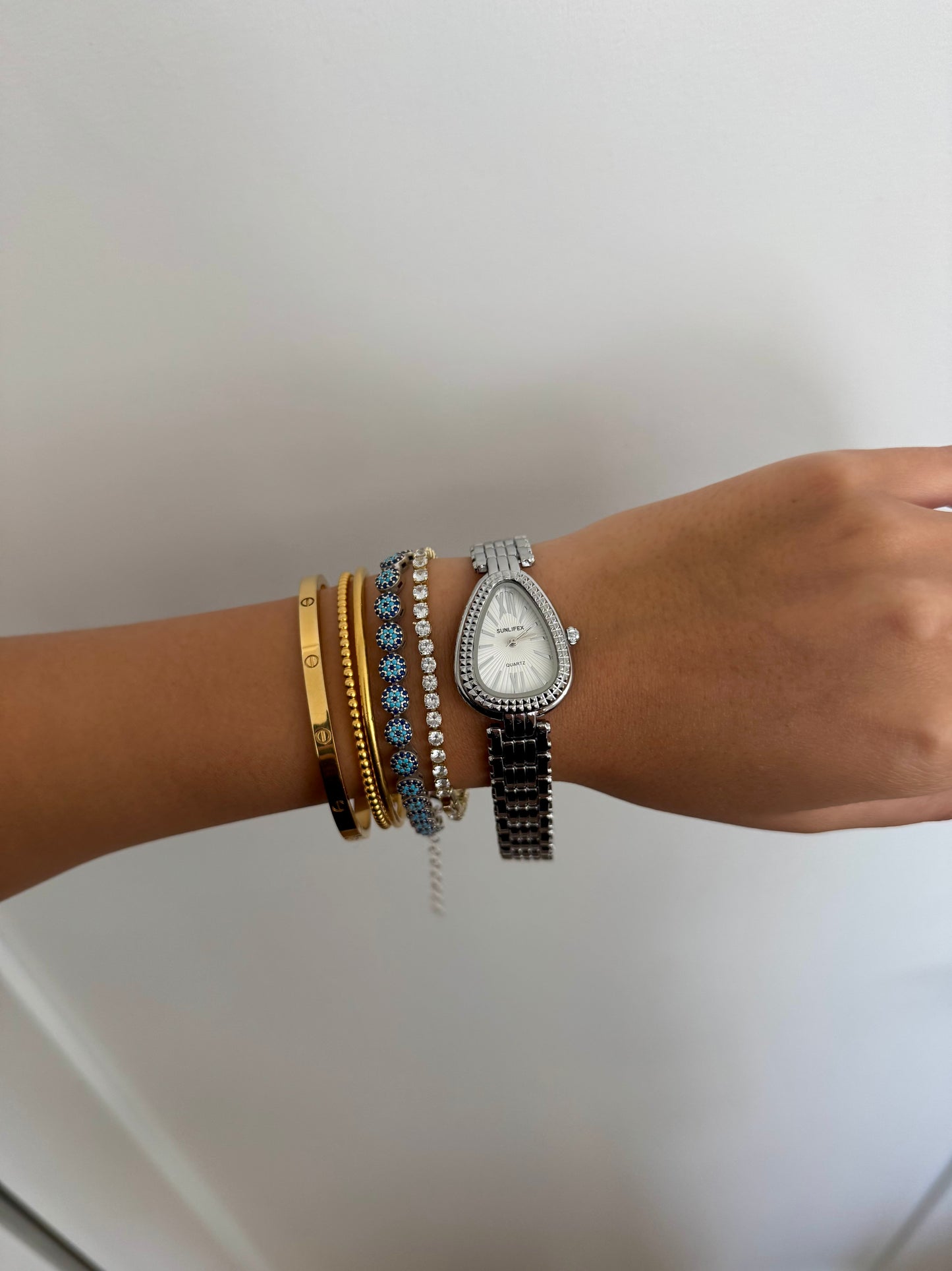 Intricate Silver Toned Serpenti Watch