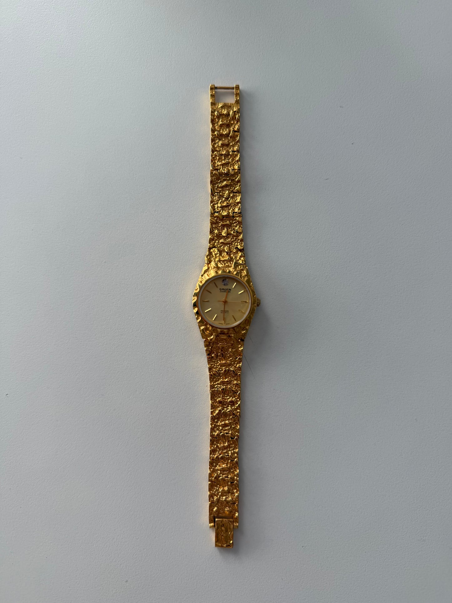 RARE Gruen Textured Gold Toned Watch