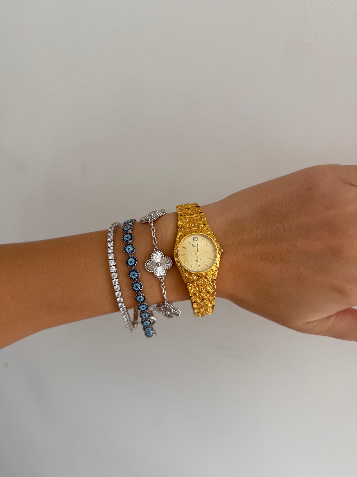 RARE Gruen Textured Gold Toned Watch