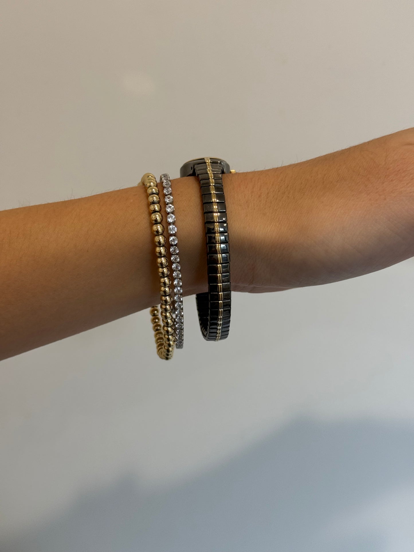 Dainty Black & Gold Expandable Watch