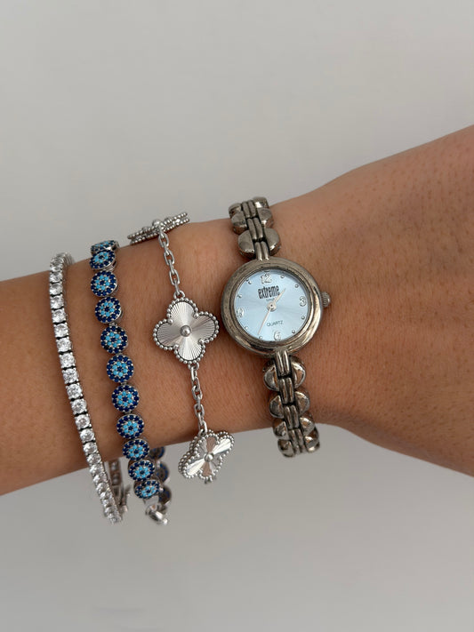 Dainty Baby Blue Dial Watch