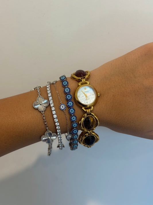 RARE Multi-Colored Scarab Gemstone Watch