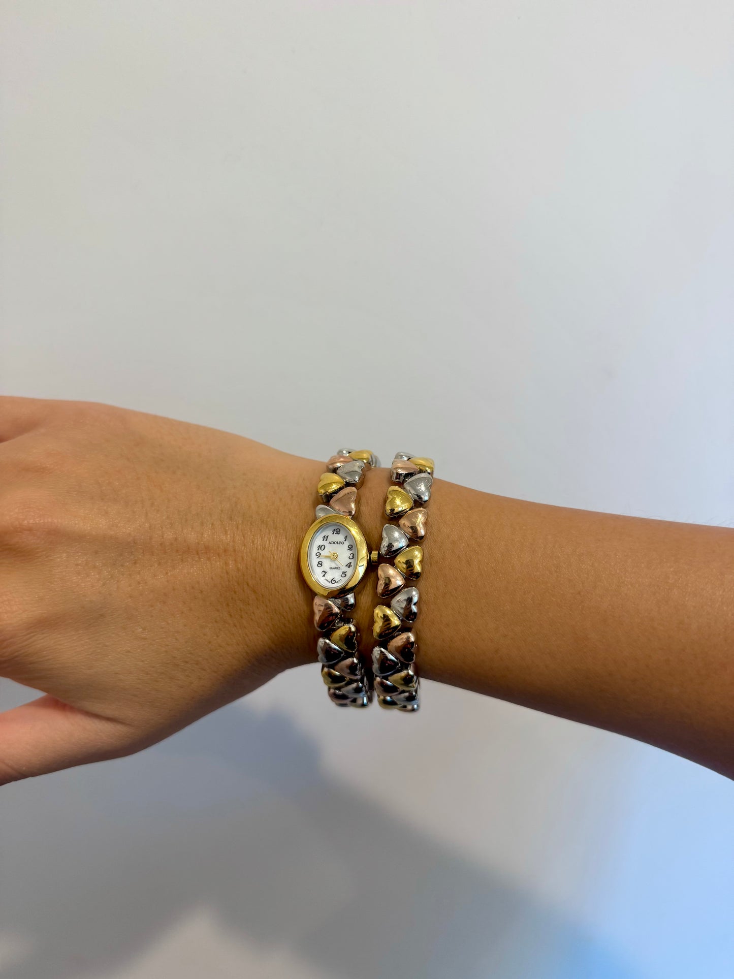 Tri-Toned Hearts Watch Set