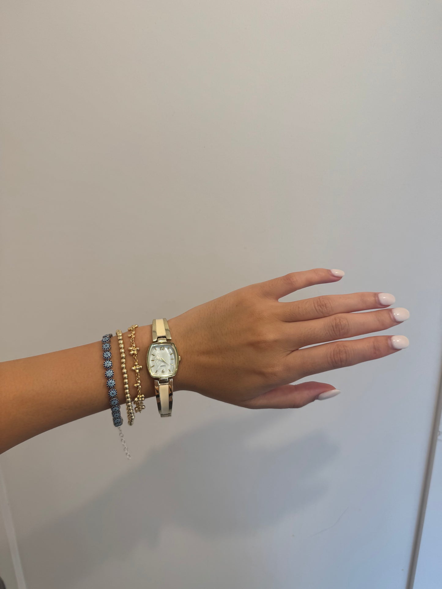 Cream and Gold-Toned Watch