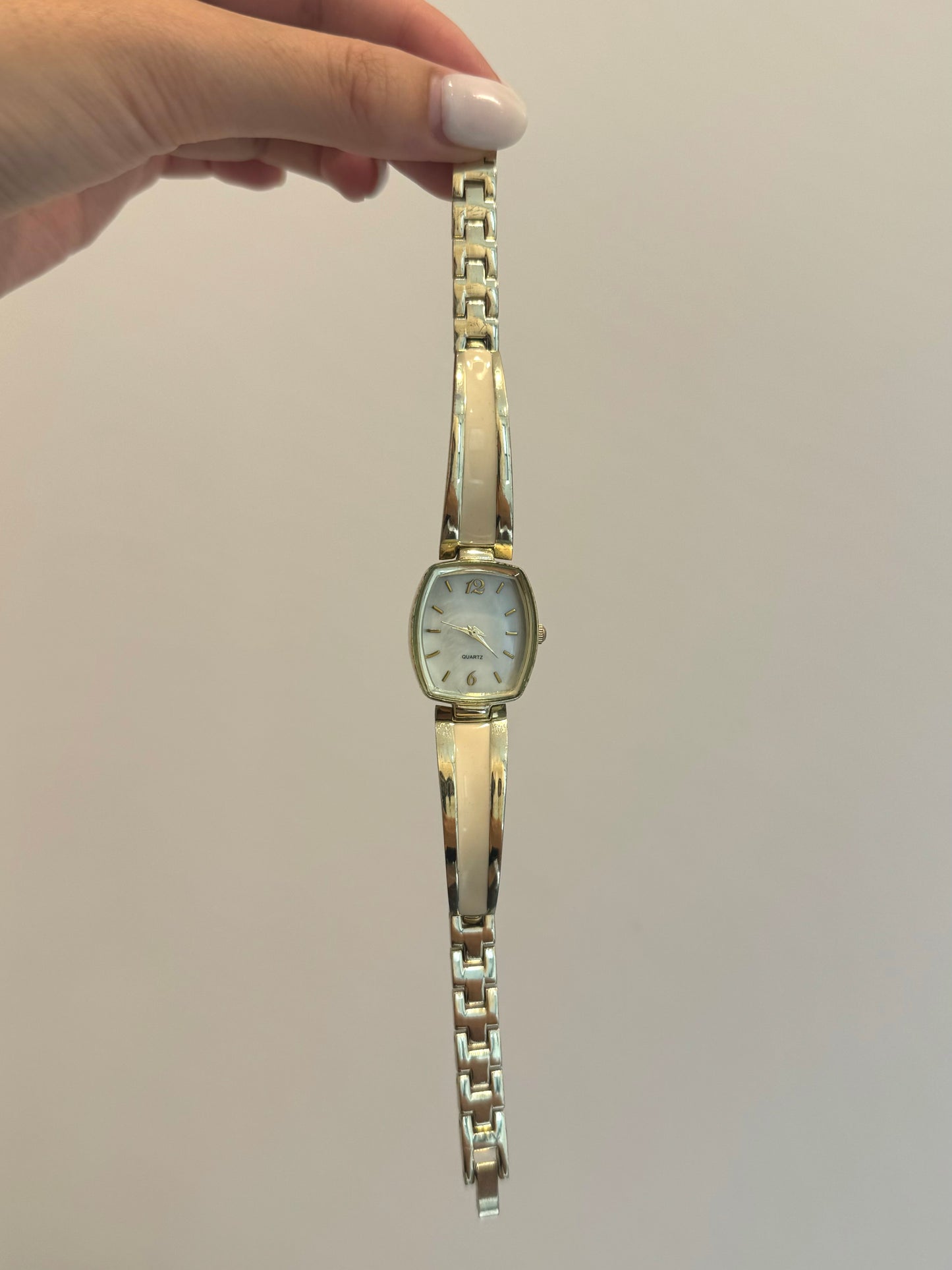 Cream and Gold-Toned Watch