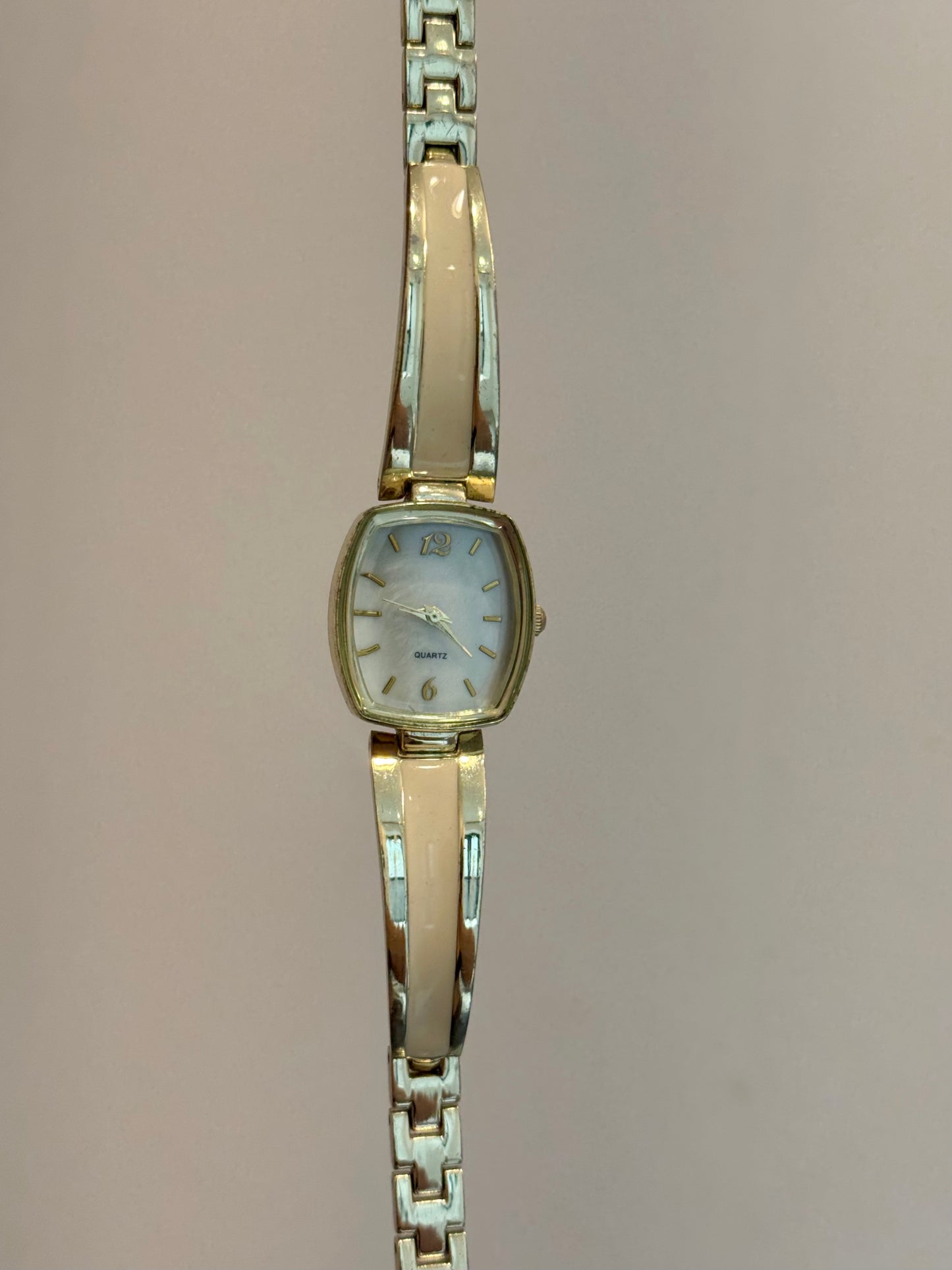 Cream and Gold-Toned Watch