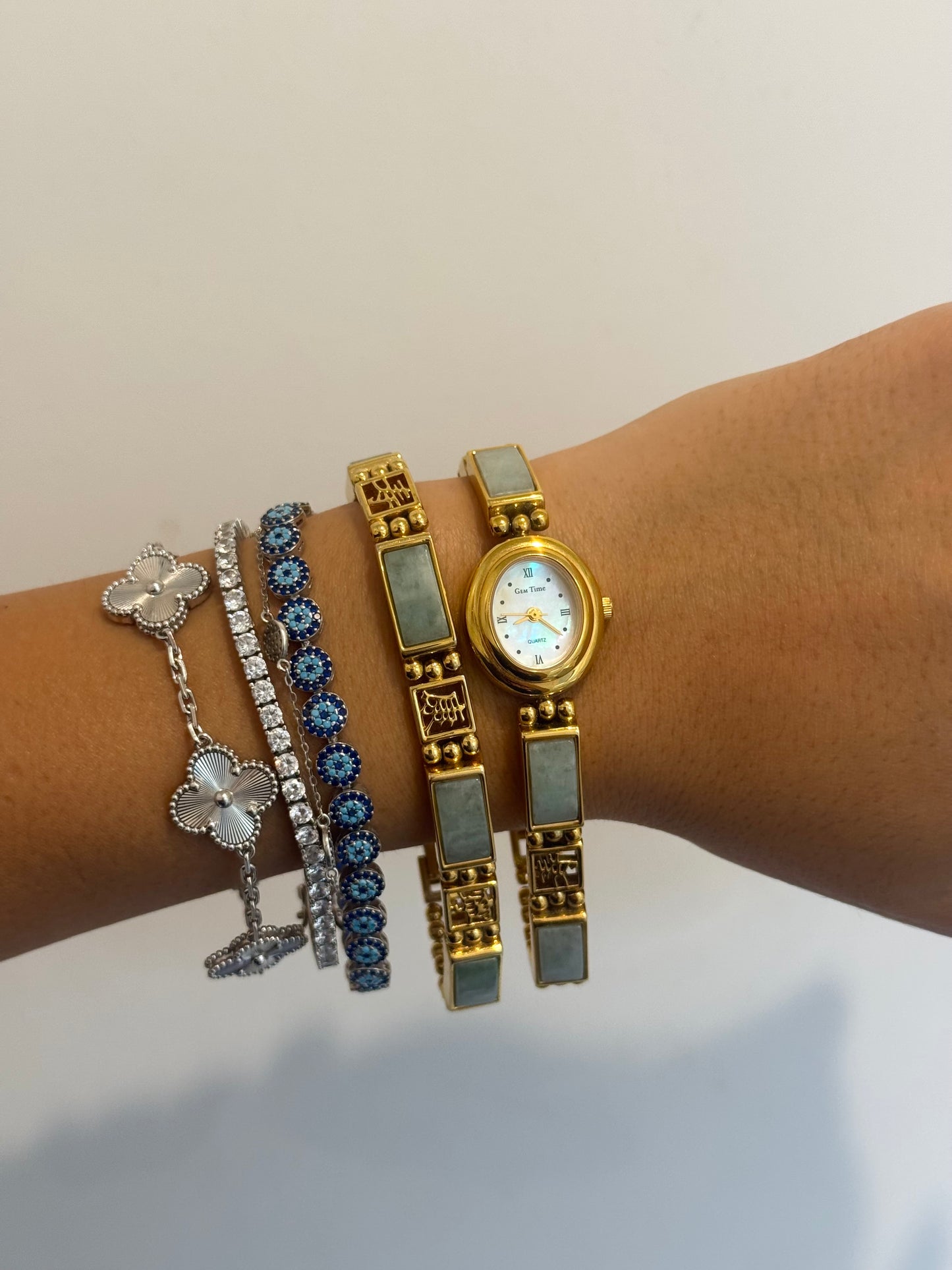 VERY RARE Jade Watch, Bracelet, and Earrings Set