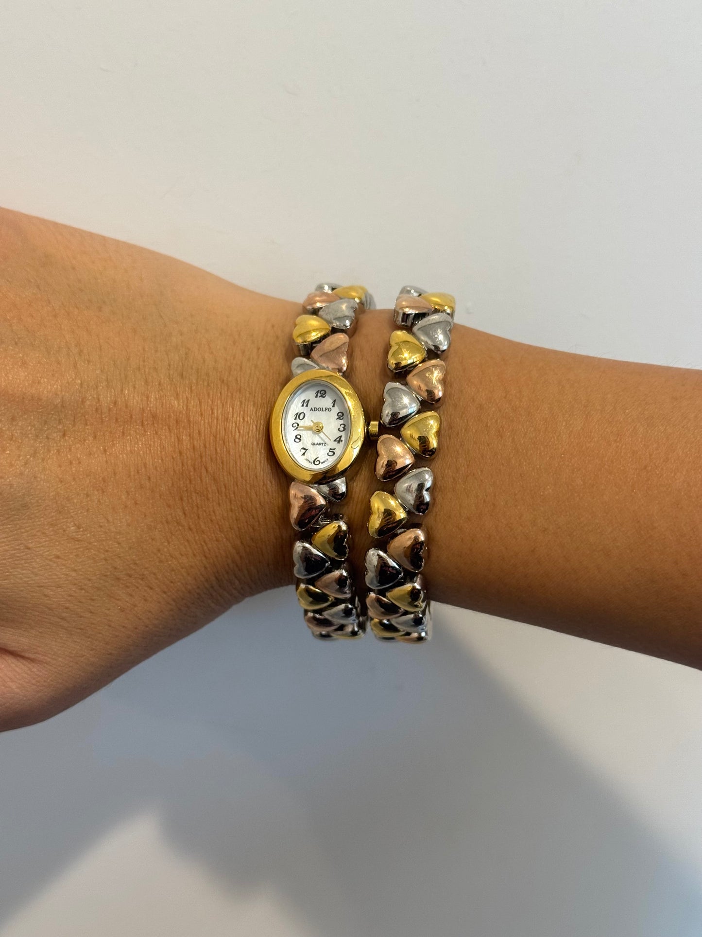 Tri-Toned Hearts Watch Set