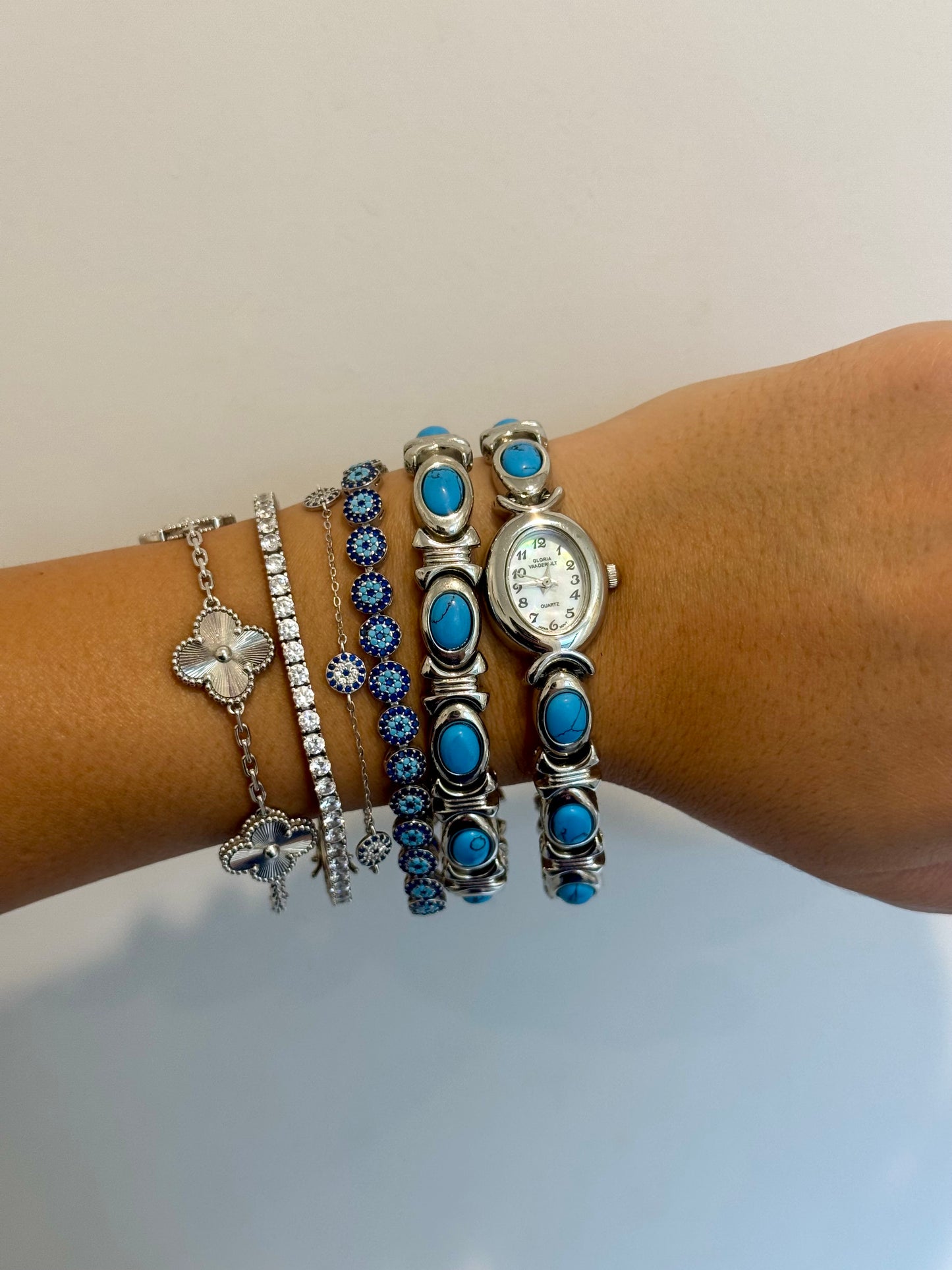 RARE Blue Stone/Cabochon Watch Set