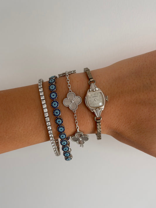 Dainty Caravelle 60's Silver Toned Expandable Watch